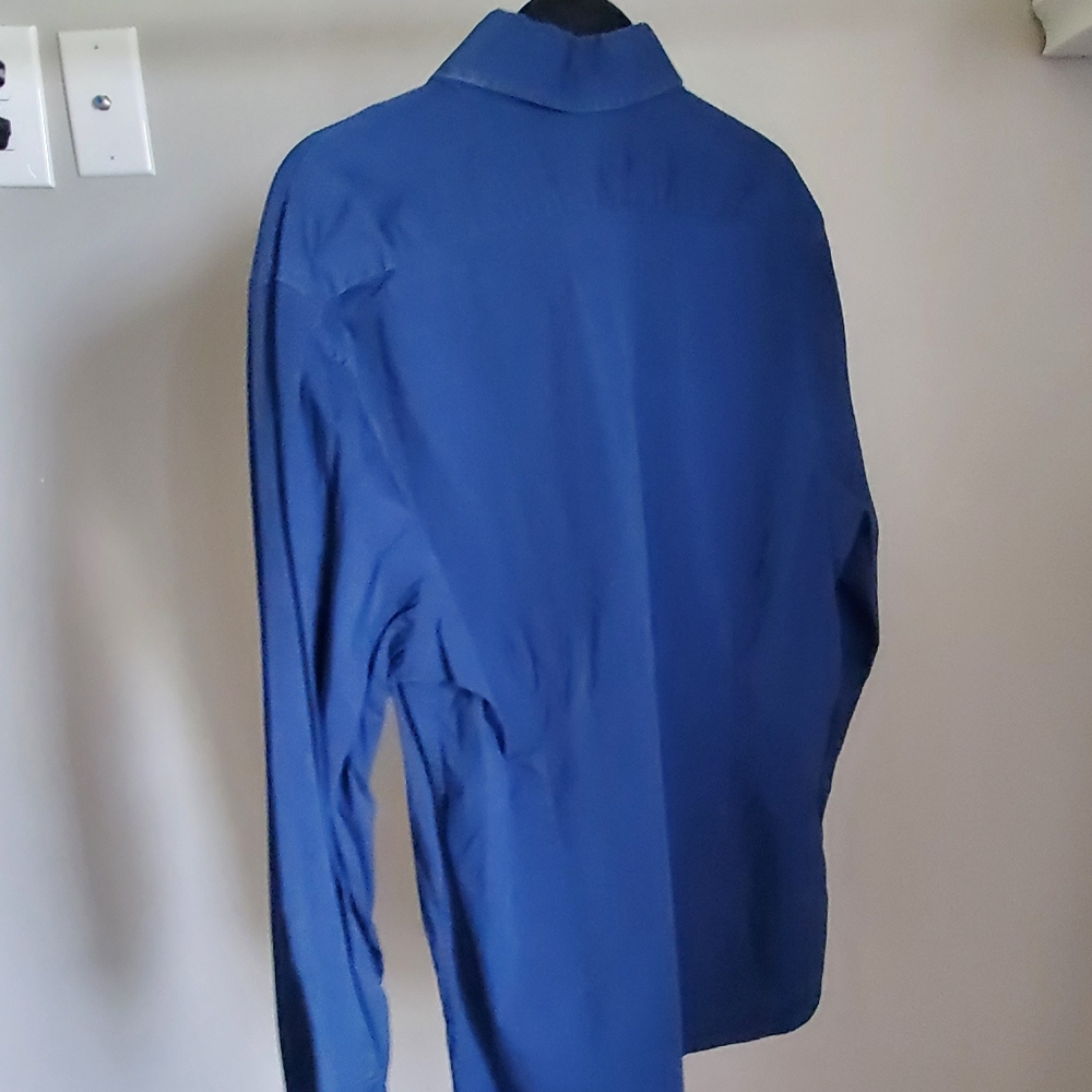 Express 1MX FITTED Royal Blue button down Shirt - Picture 4 of 6